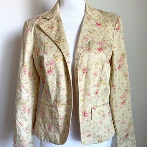 Chaps Vintage Floral Blazer w Pearl Buttons Size Small